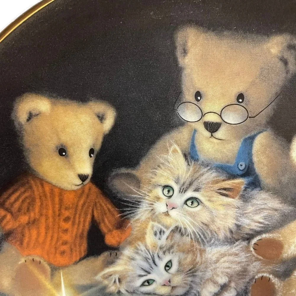 Story Hour by Sue Willis Collectible Plate Teddy Bears & Kittens Limited Edition